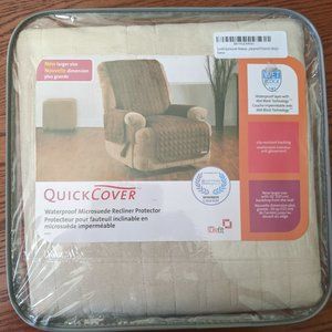 New SureFit QuickCover - Waterproof Microsuede Recliner Protector (Beige)